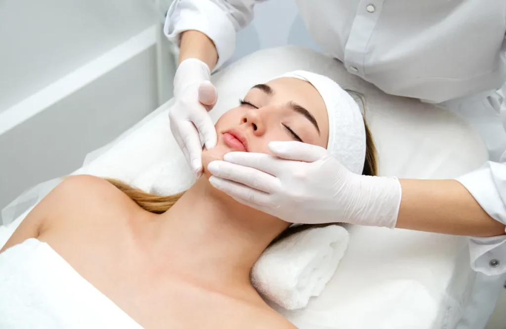 Portfolio a woman getting a facial massage