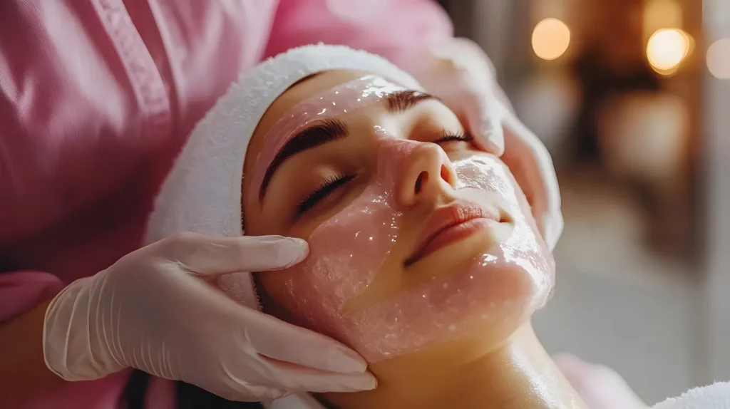 Portfolio a woman getting a facial treatment