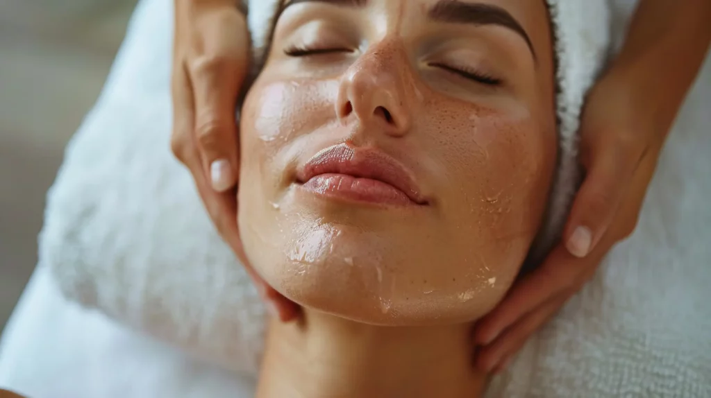 Portfolio a woman receiving a facial massage