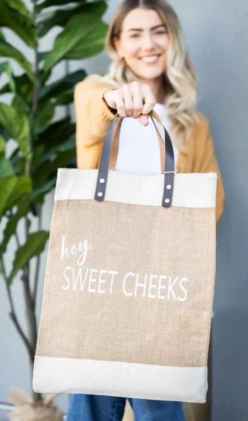 a woman holding a bag